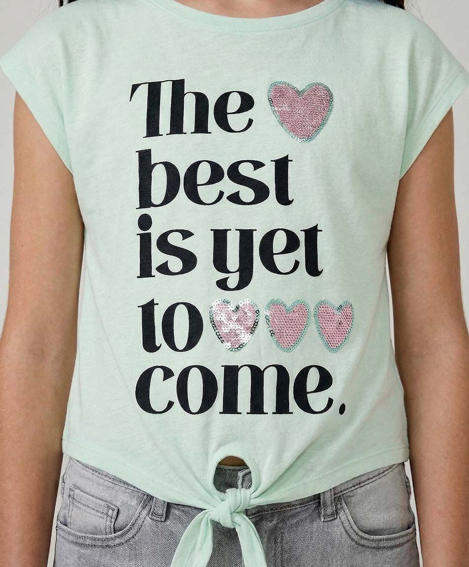 Remera ni&ntilde;a frase nudo