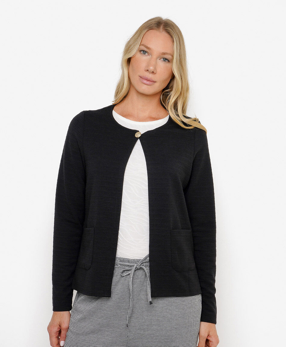 Campera mujer bot&oacute;n superior