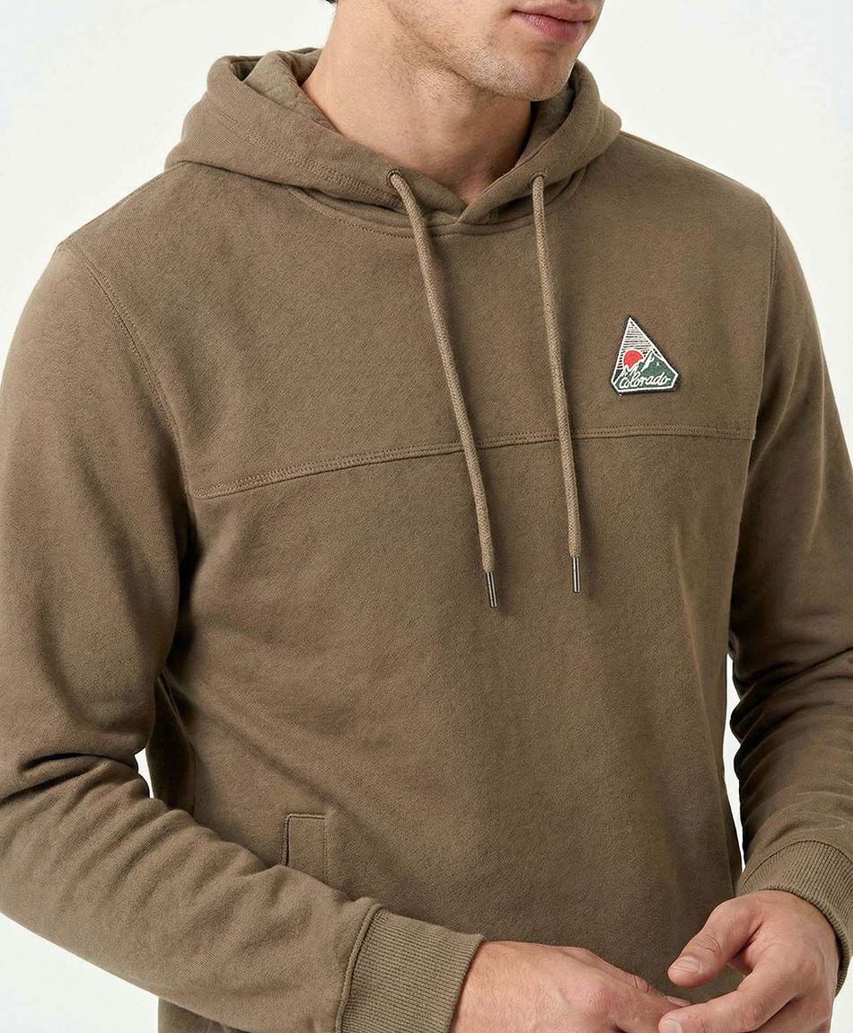 Poler&oacute;n hombre con capucha  colorado