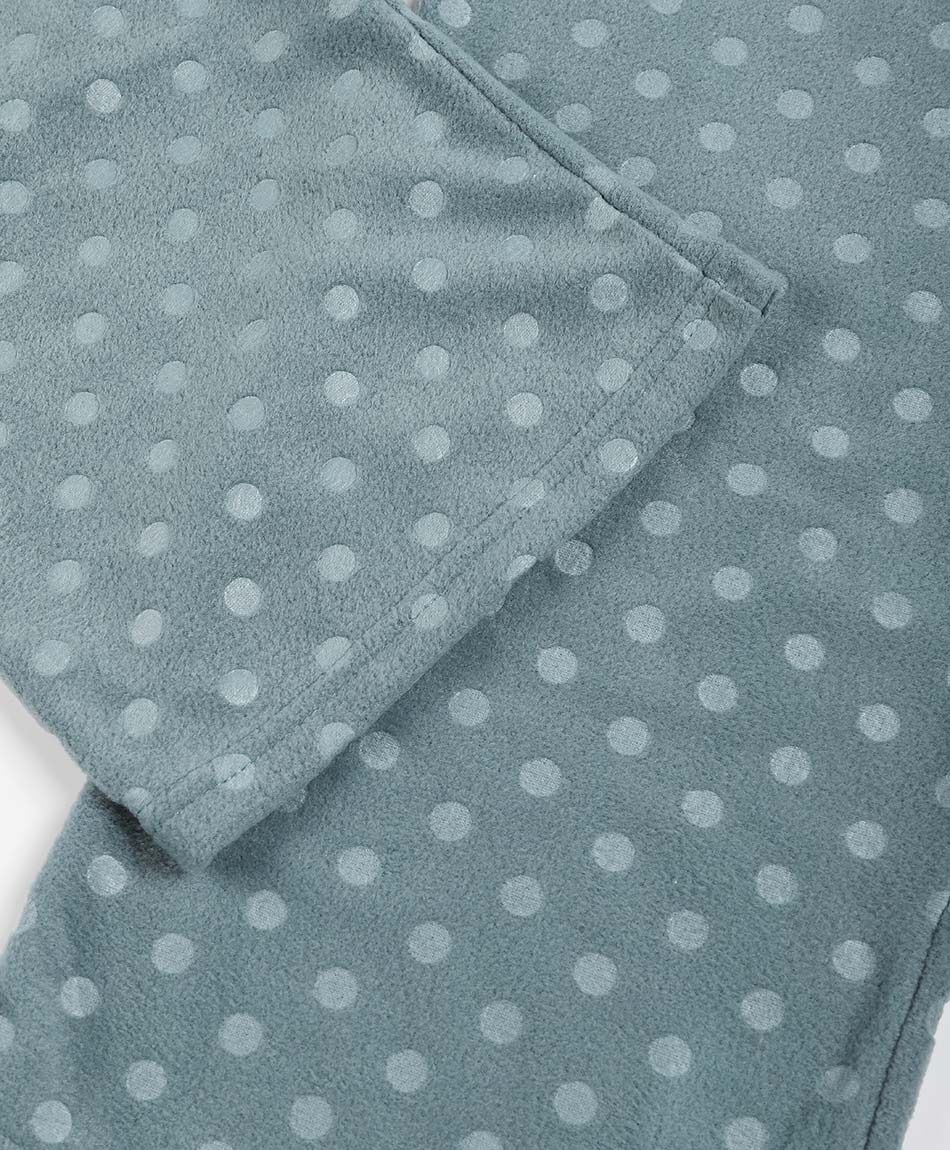 Pijama mujer polar lunares green