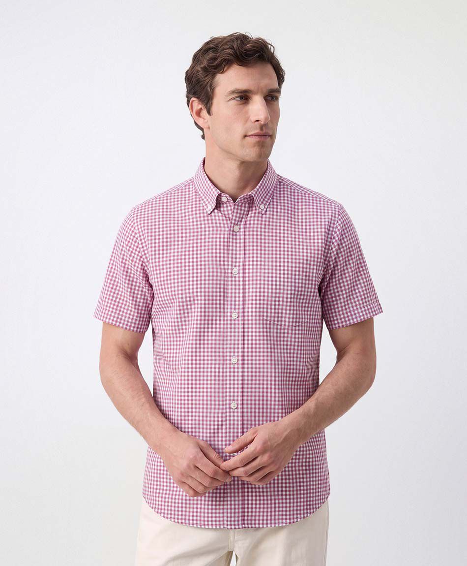 Camisa hombre cuadrille rojo
