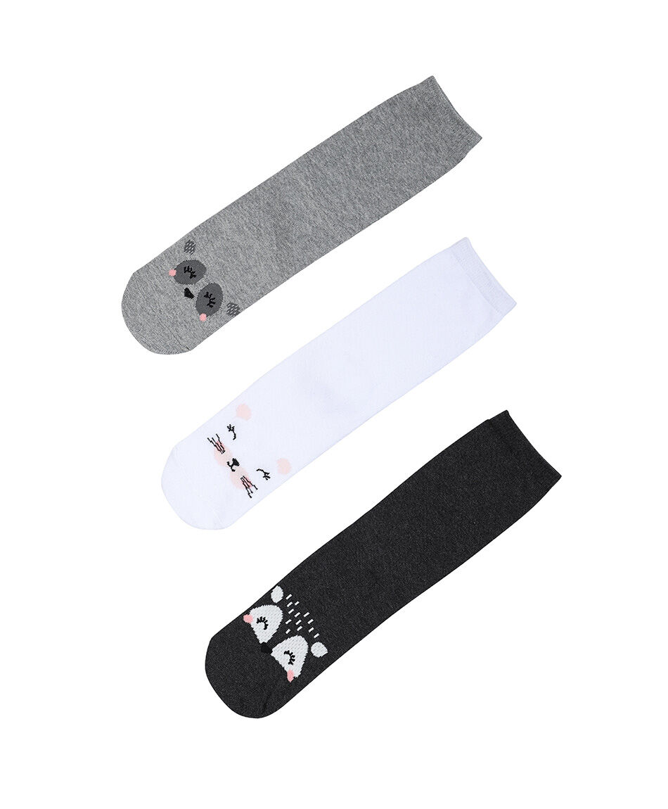 Pack 3 medias mujer animals face