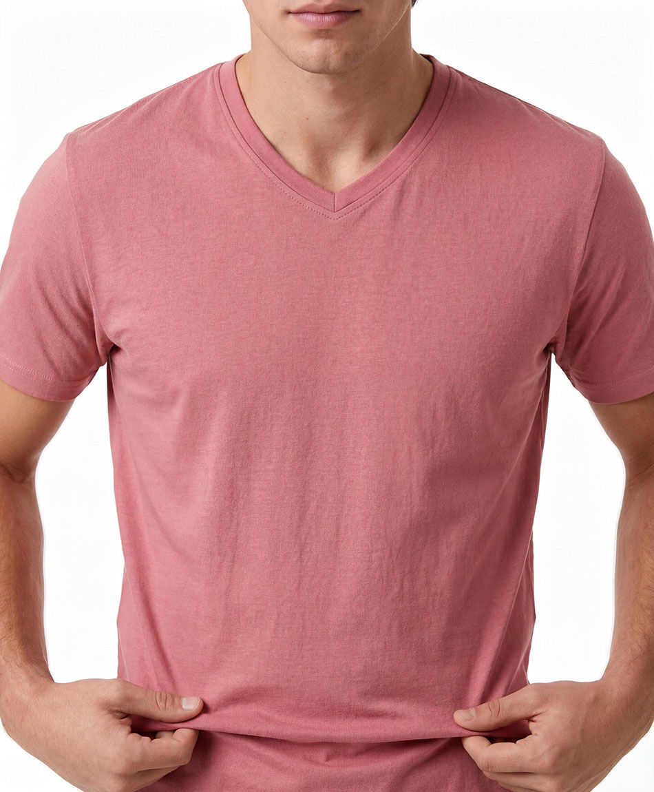 Remera hombre cuello en v lisa