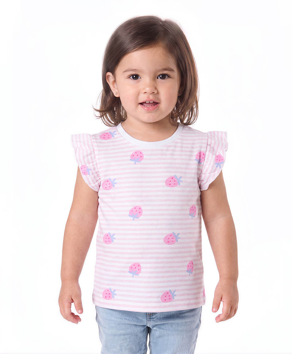 Remera beb&eacute; frutillas l&iacute;neas