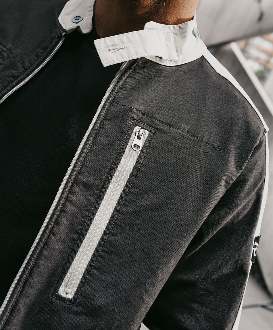 Campera hombre canvas bicolor