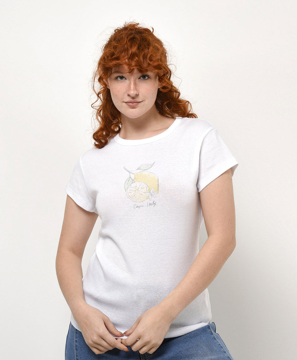 Remera mujer estampado lim&oacute;n