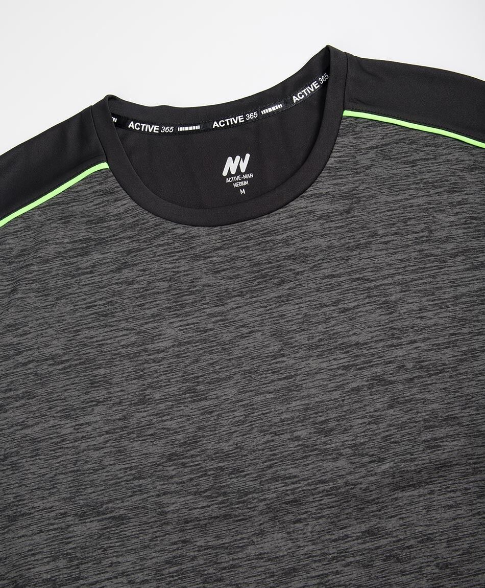 Remera deportiva hombre melange gris