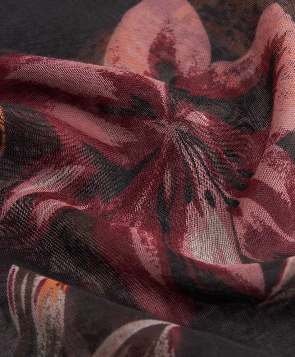 Bufanda mujer floral dark