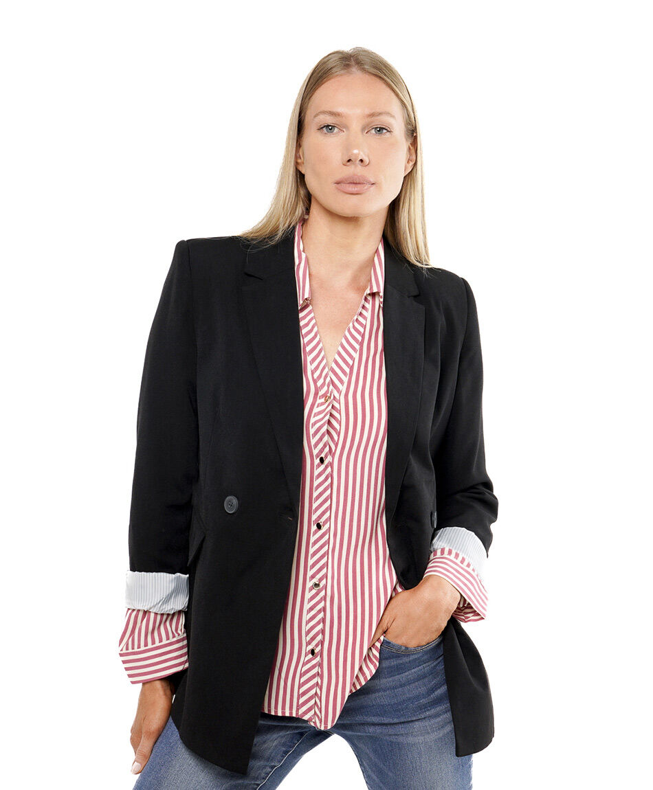 Blazer mujer botones negro