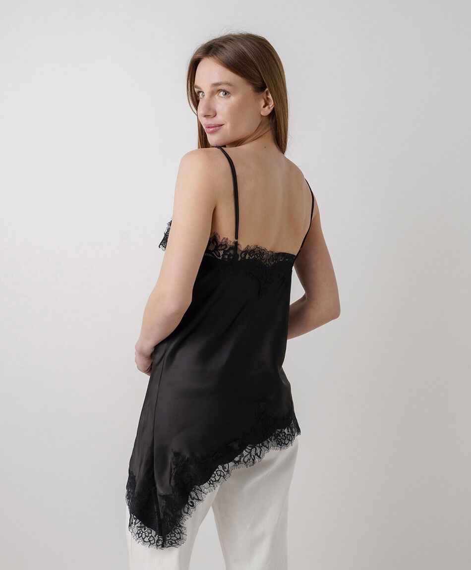 Camisa mujer sat&iacute;n encaje