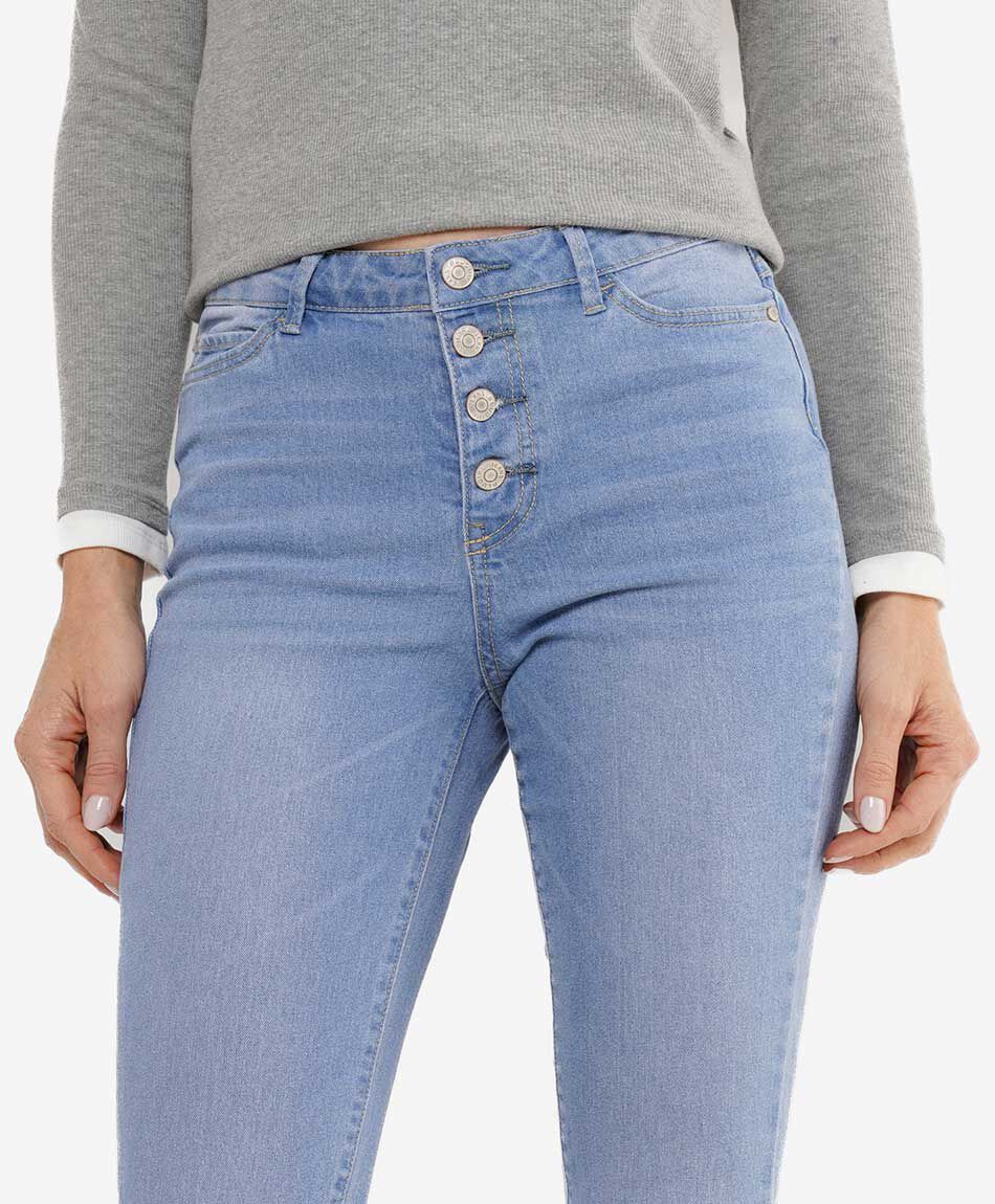 Jeans mujer botones skinny fit