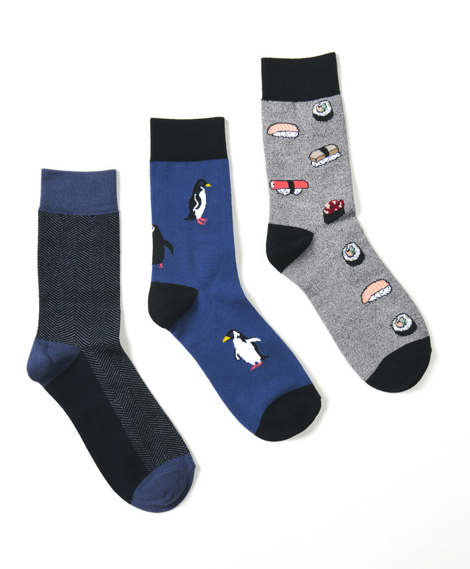 Pack 3 calcetines hombre sushi