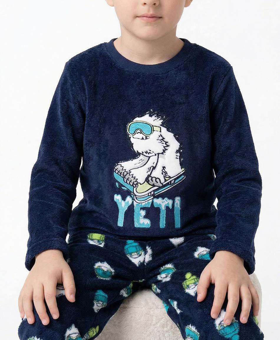 Pijama ni&ntilde;o estampado yeti