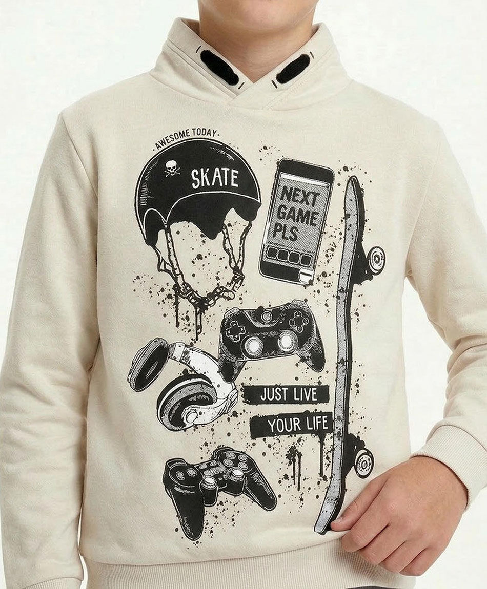 Buzo ni&ntilde;o skate beige