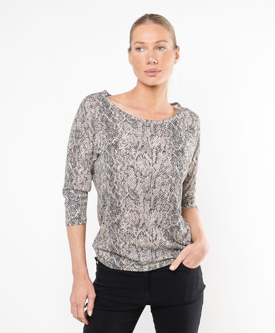 Remera mujer lanosa estilo serpiente