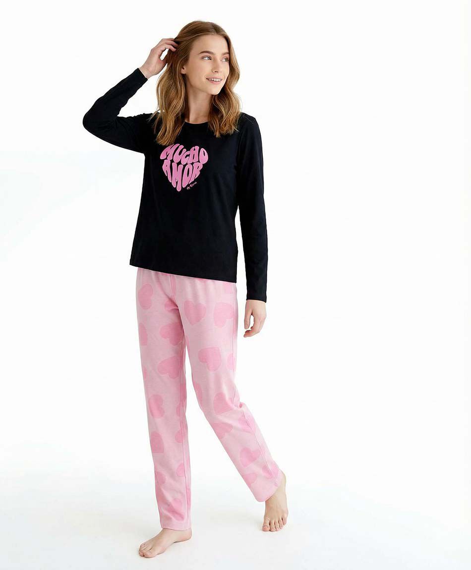 Pijama mujer print mucho amor