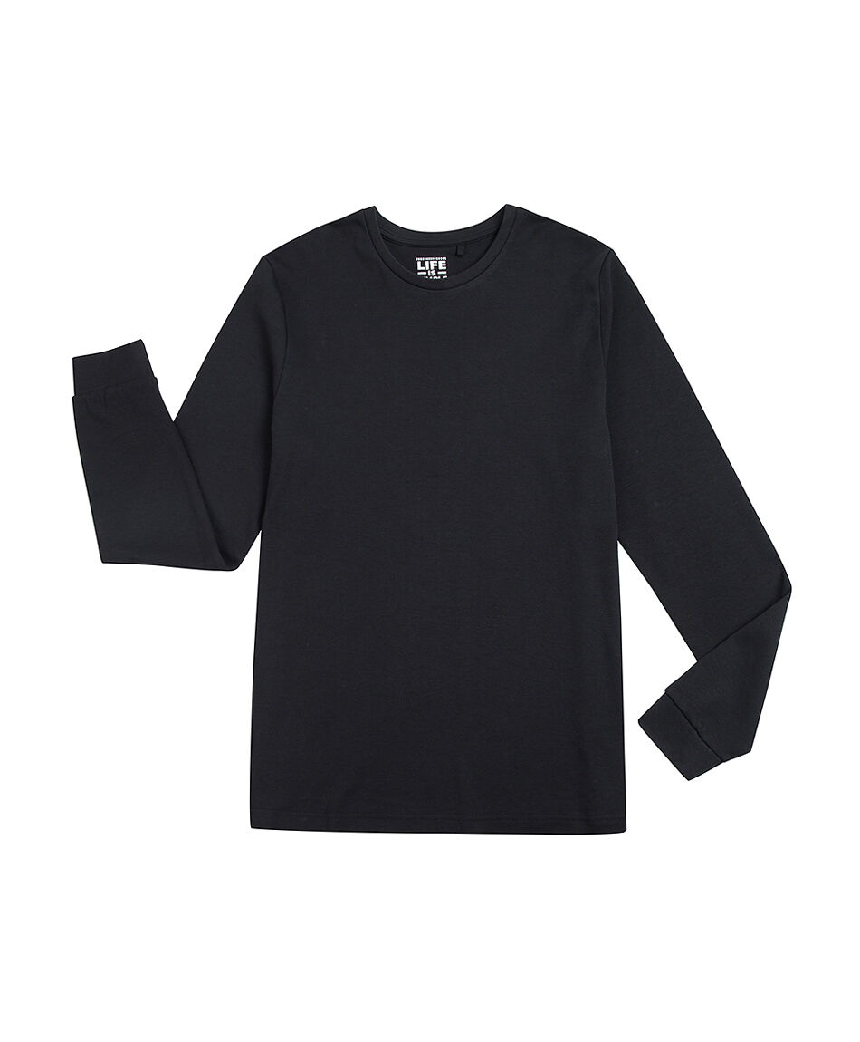 Polera hombre lisa manga larga