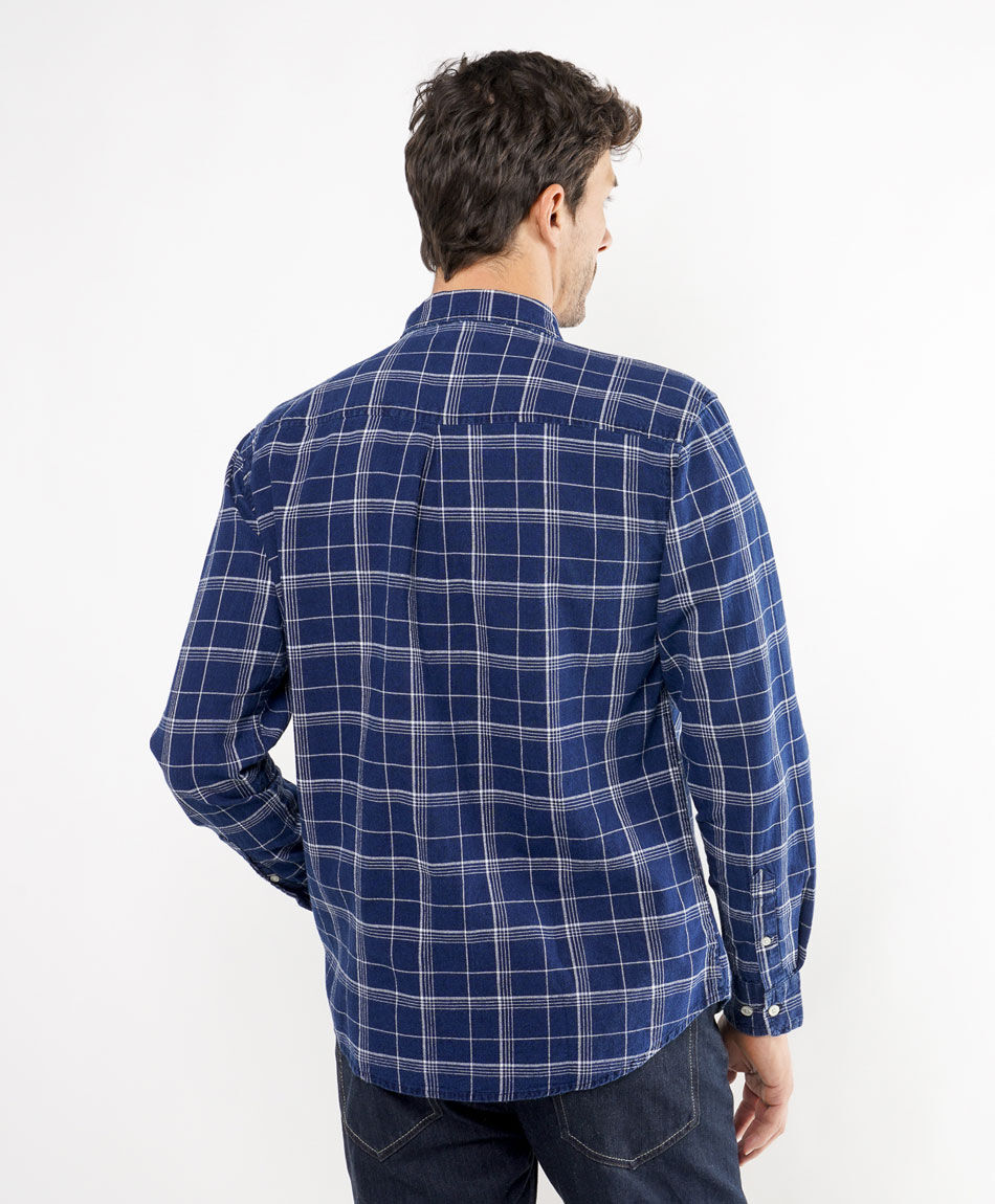 Camisa hombre cuadros azul