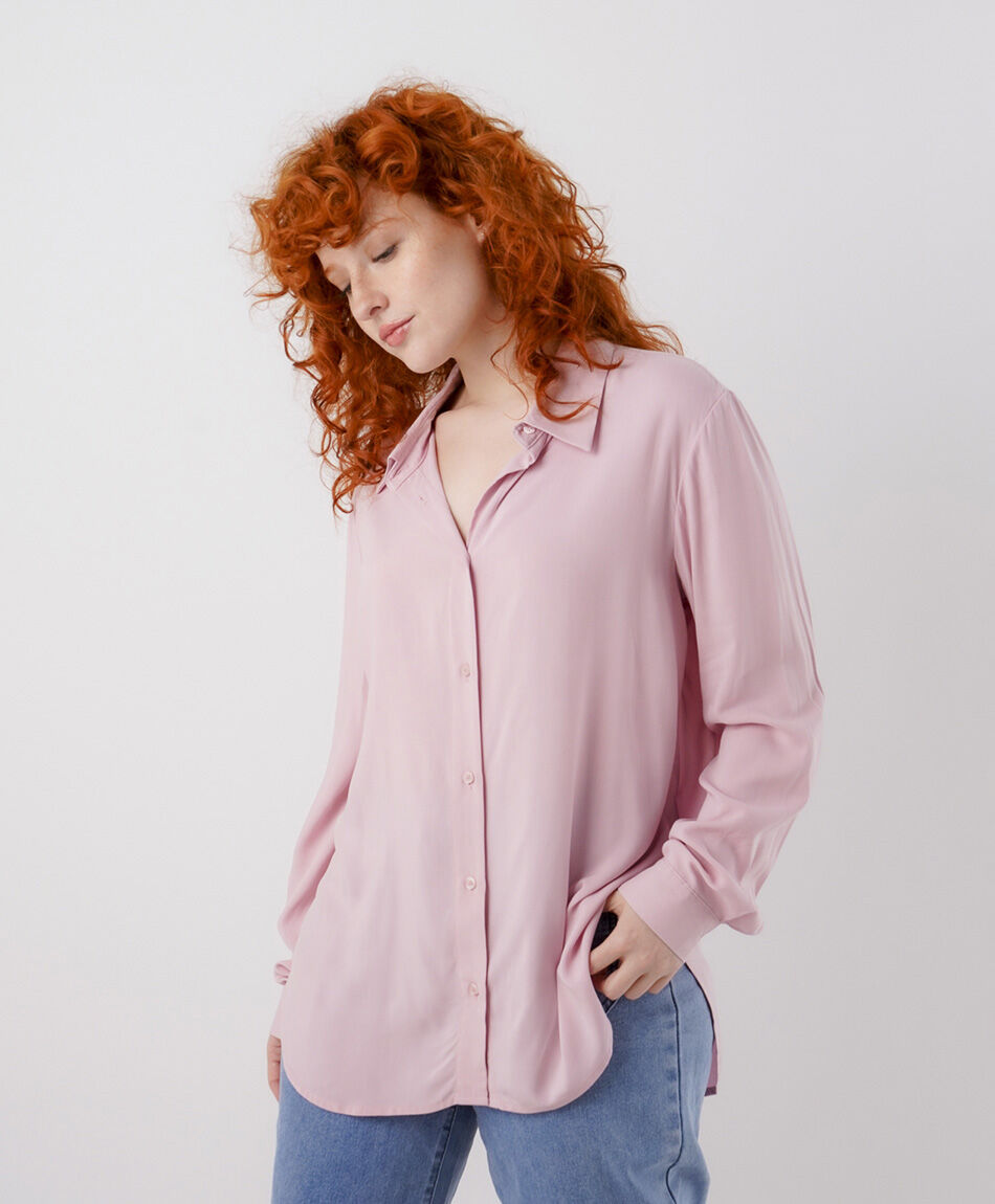 Camisa mujer camisera rosada