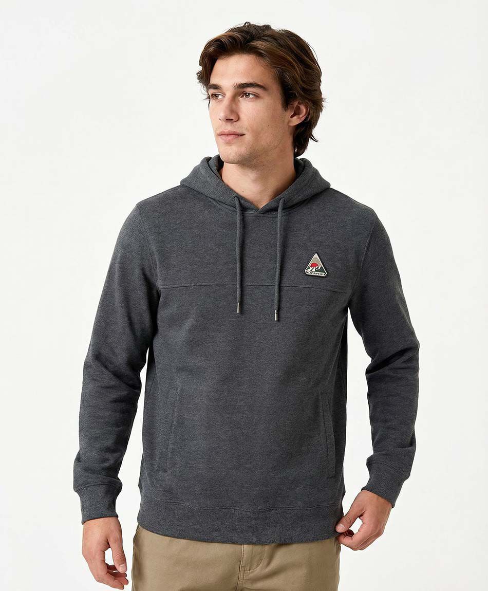 Poler&oacute;n hombre con capucha  colorado