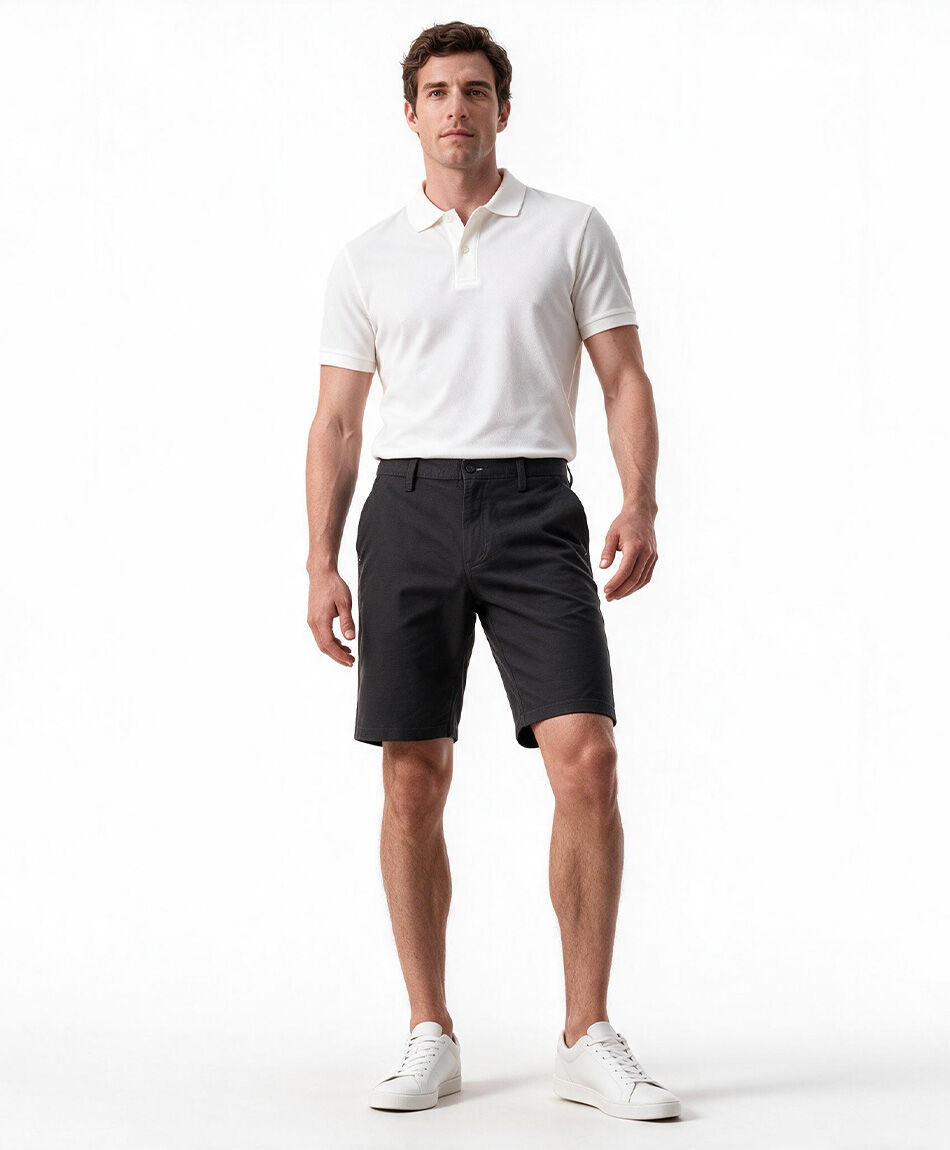 Short hombre bolsillos negro
