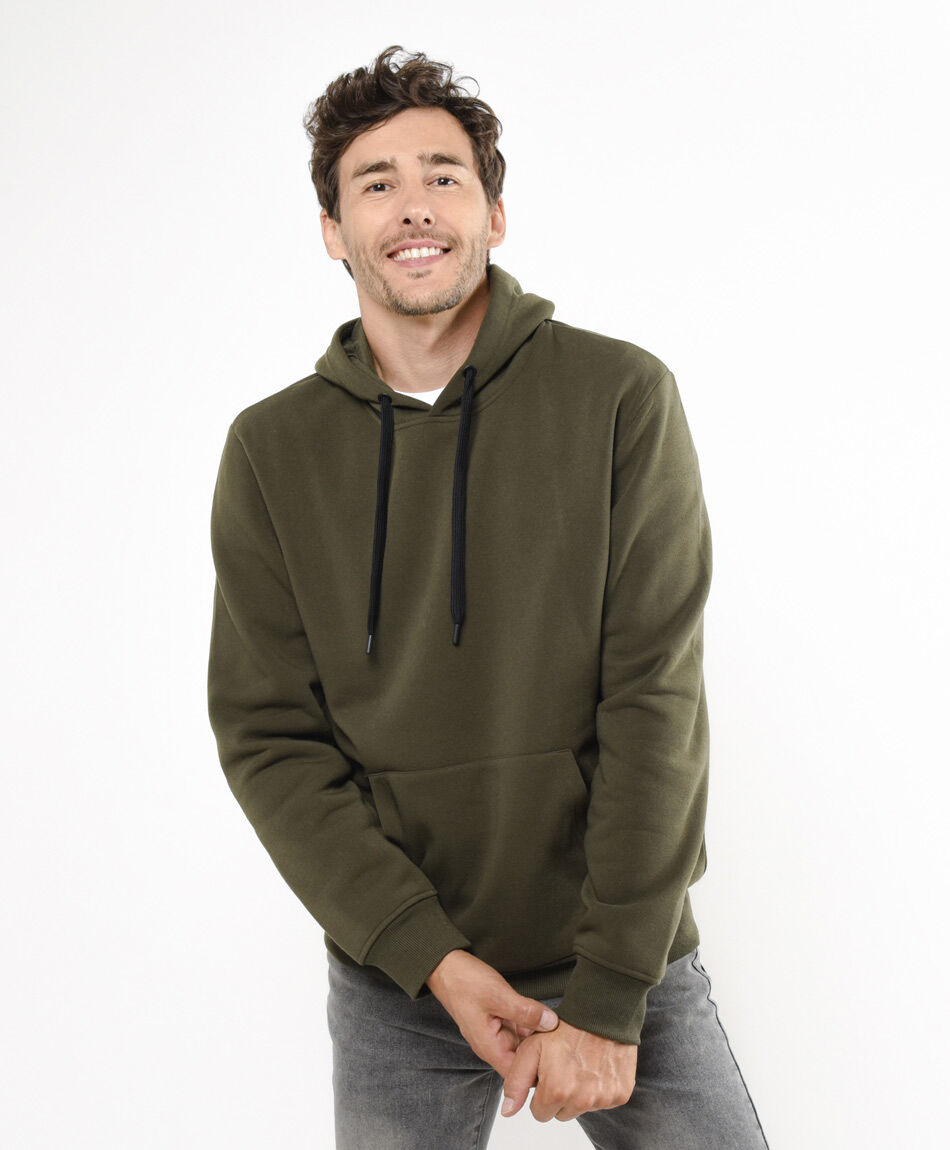 Buzo hombre liso capucha