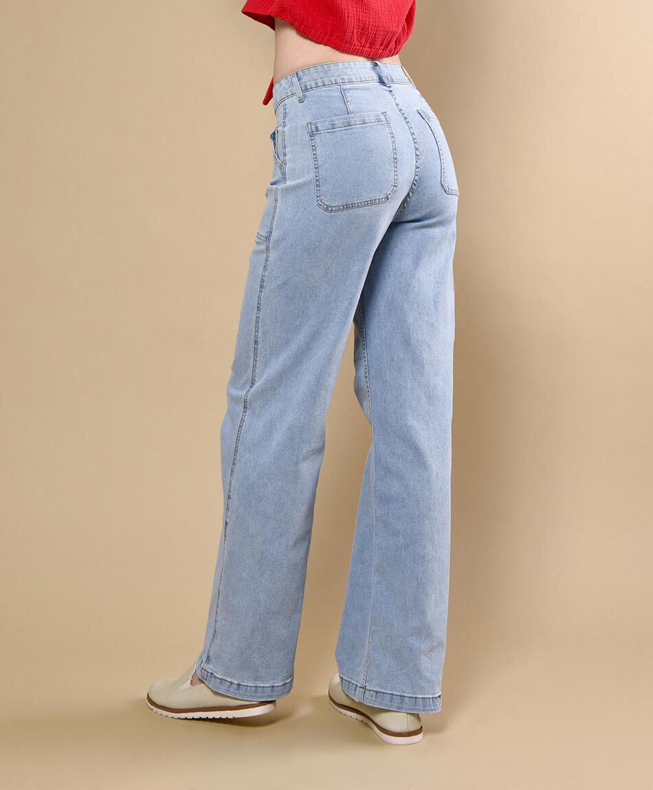 Jeans tiro alto pierna ancha