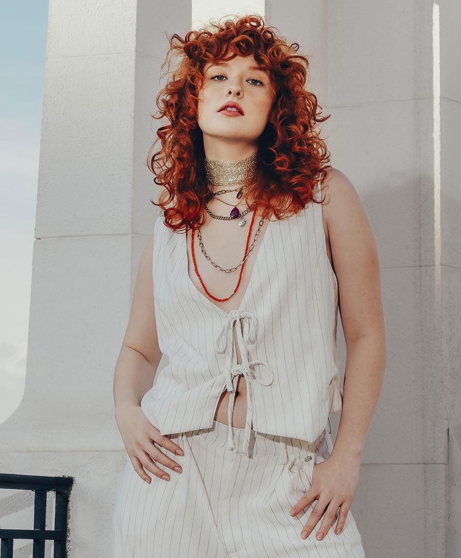 Vest mujer lazos l&iacute;neas