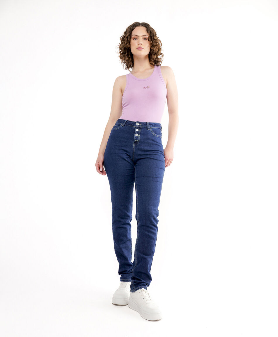 Jeans mujer mariposa bordada skinny fit