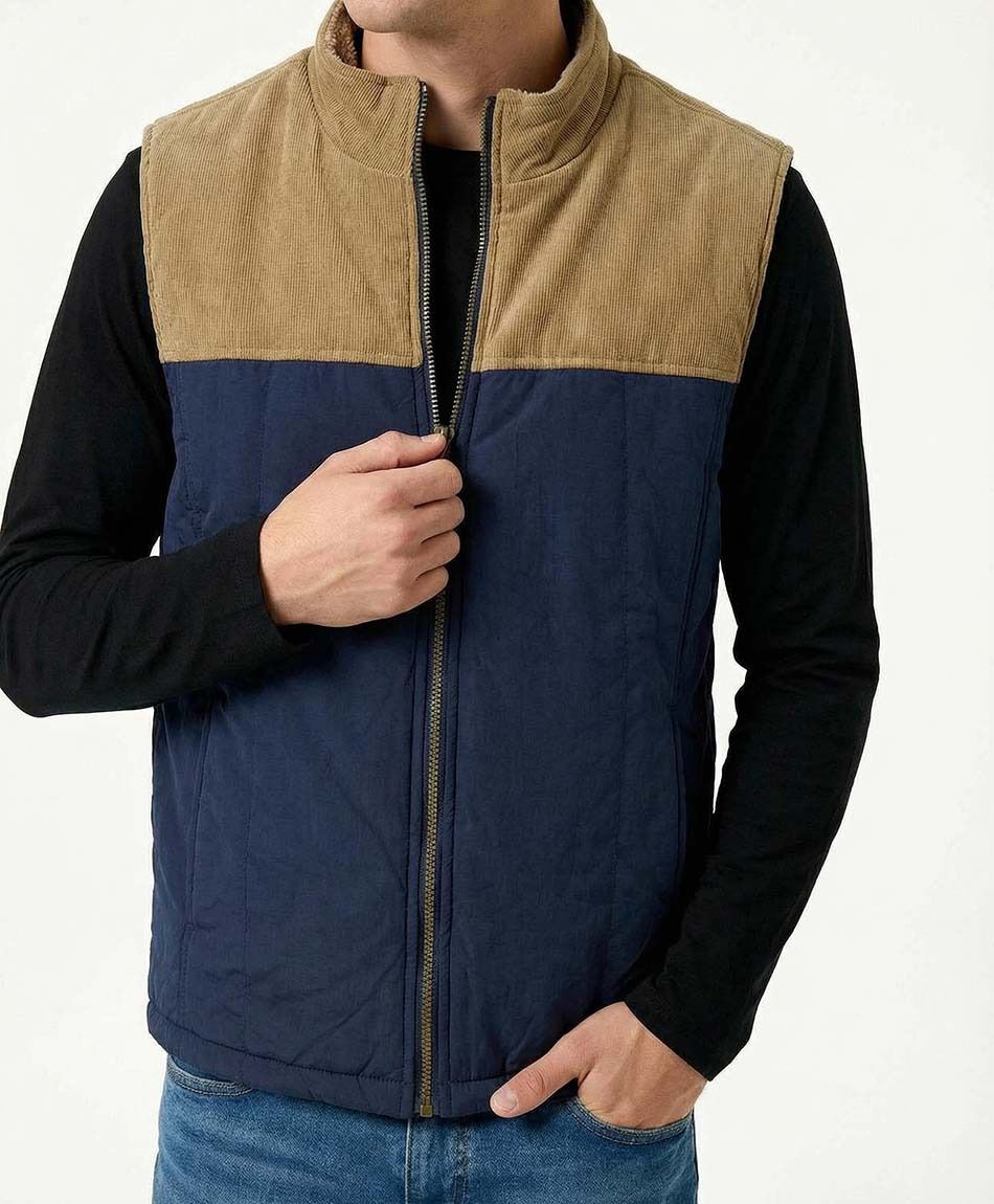 Parka hombre sin manga bicolor