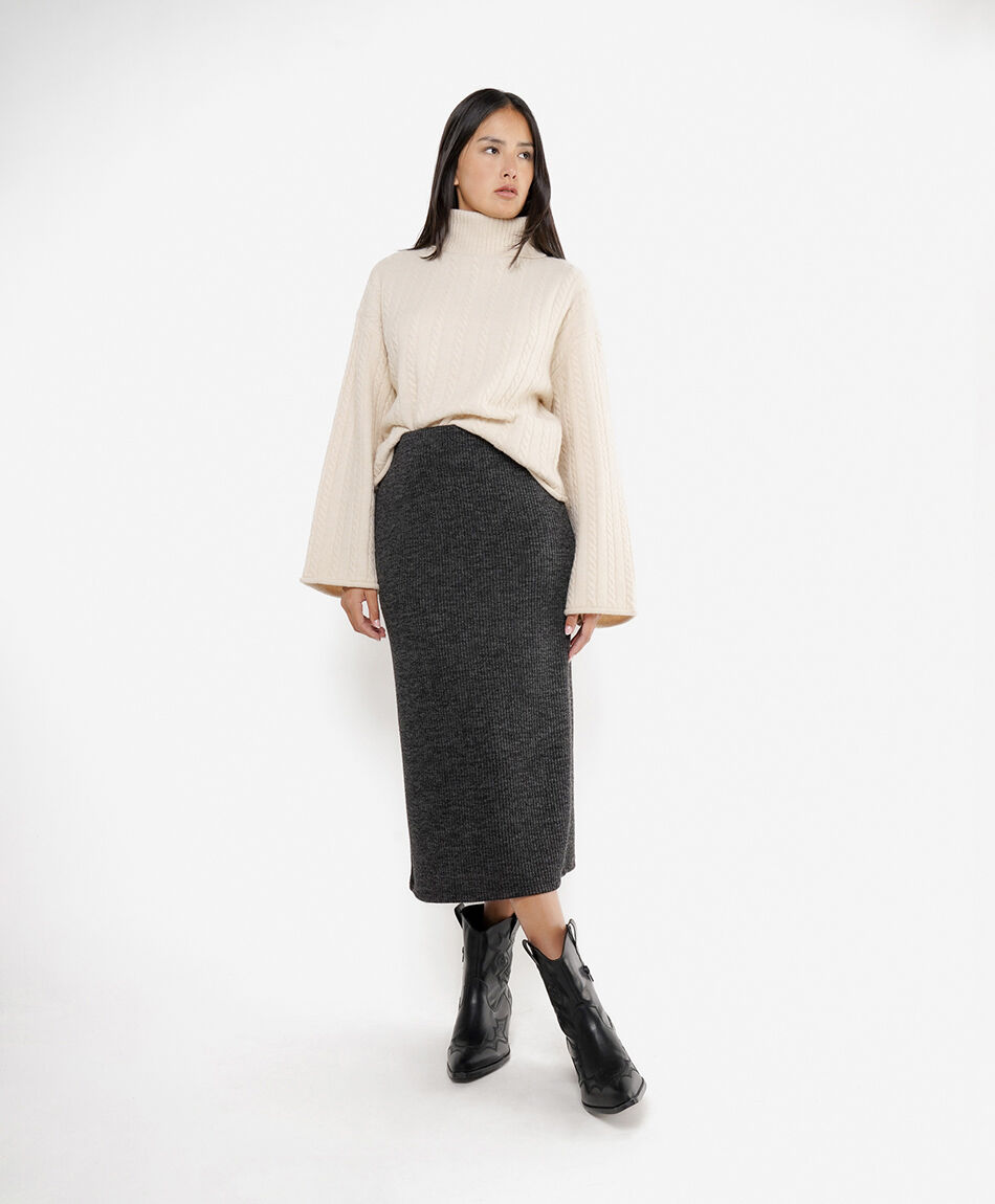 Pollera mujer larga lanosa