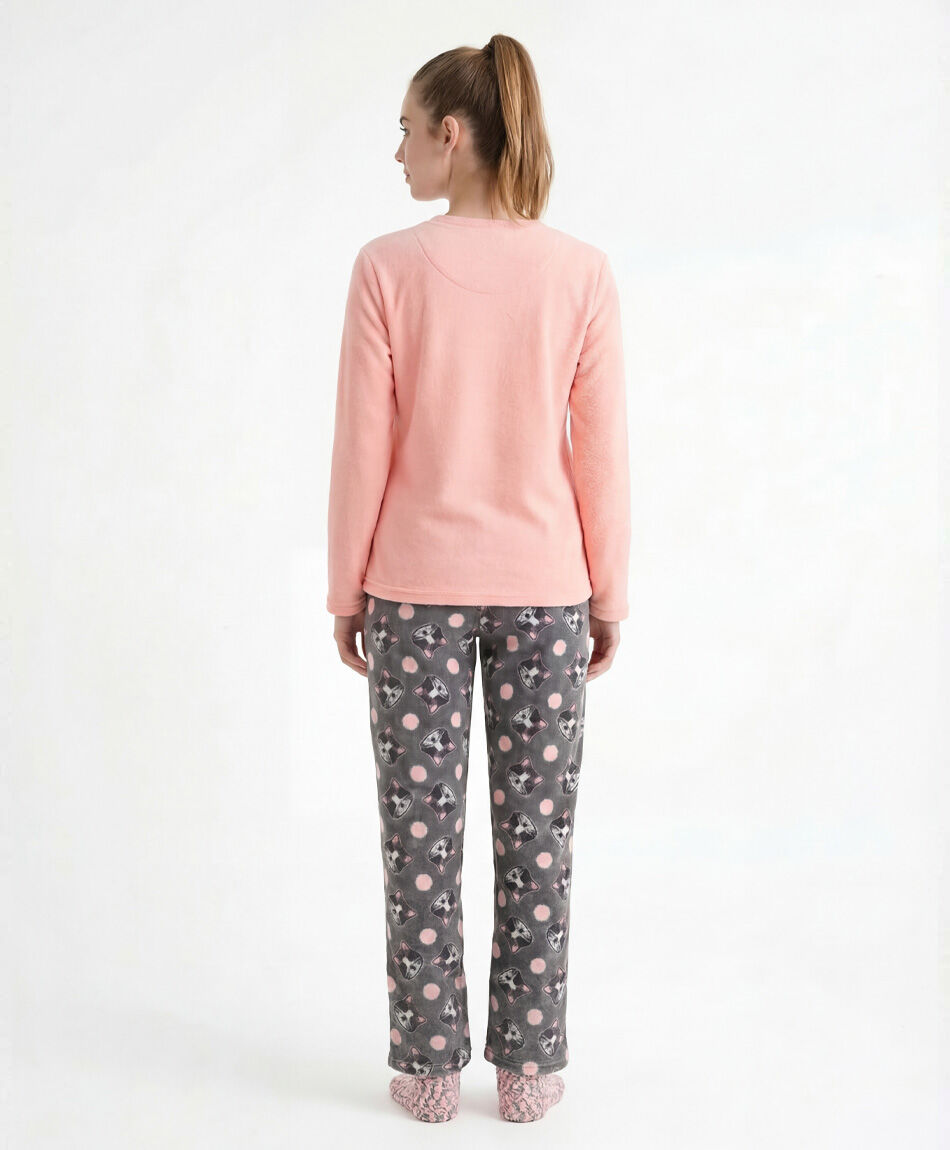 Pack pijama + calcetines gatitos rosa