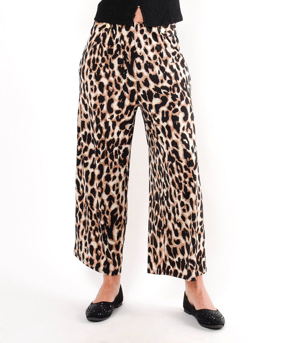 Pantal&oacute;n mujer animal print palazzo