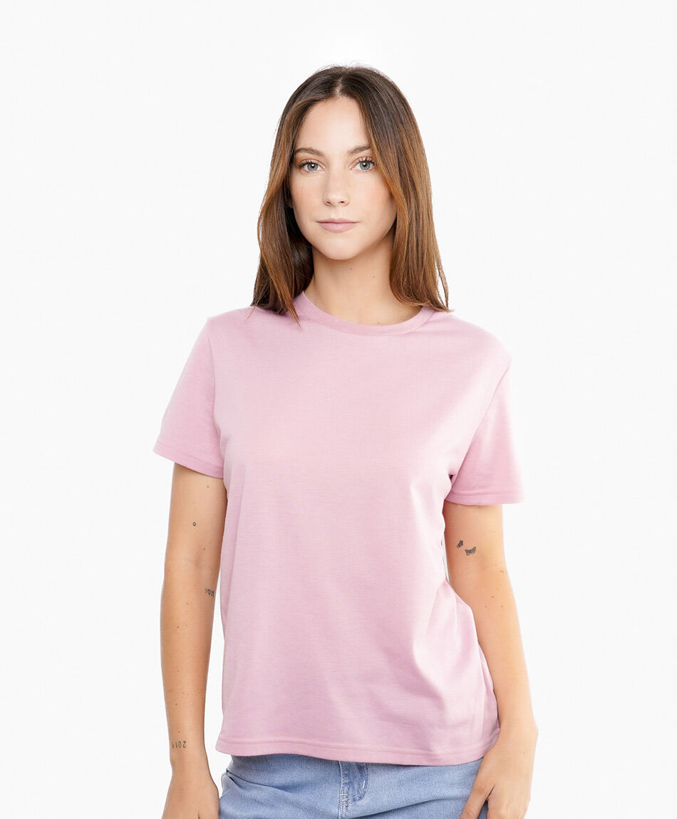 Remera mujer manga corta cl&aacute;sico rosa