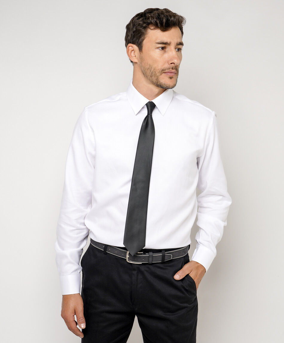 Camisa hombre botones negros