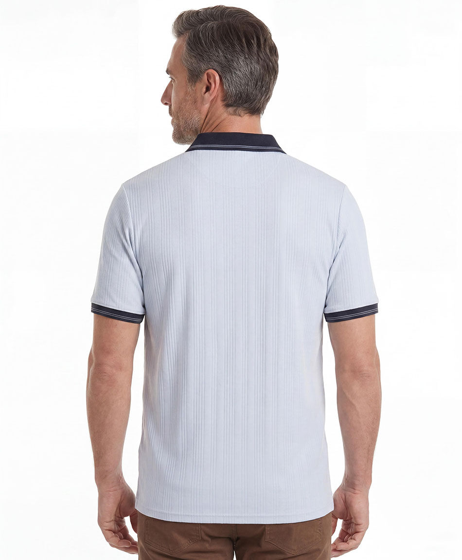 Remera hombre polo cuello azul