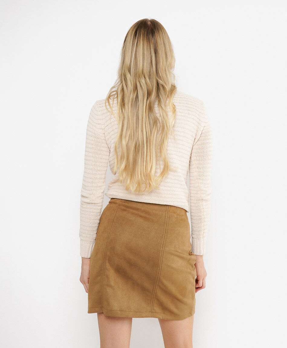 Mini Pollera mujer tubo suede