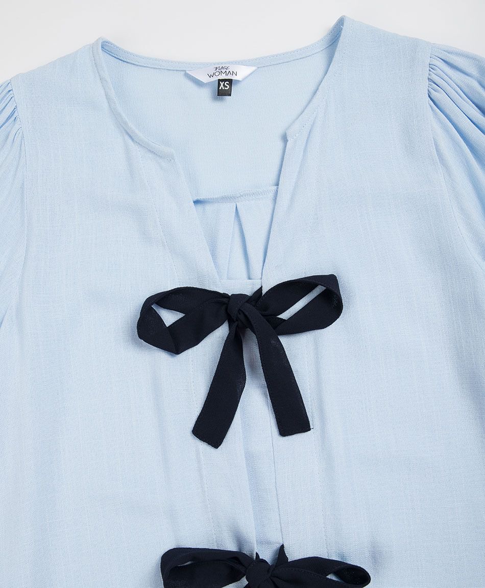 Camisa mujer doble lazo