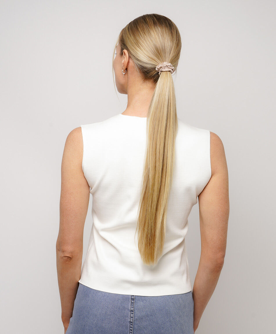 Campera mujer blanca sin mangas