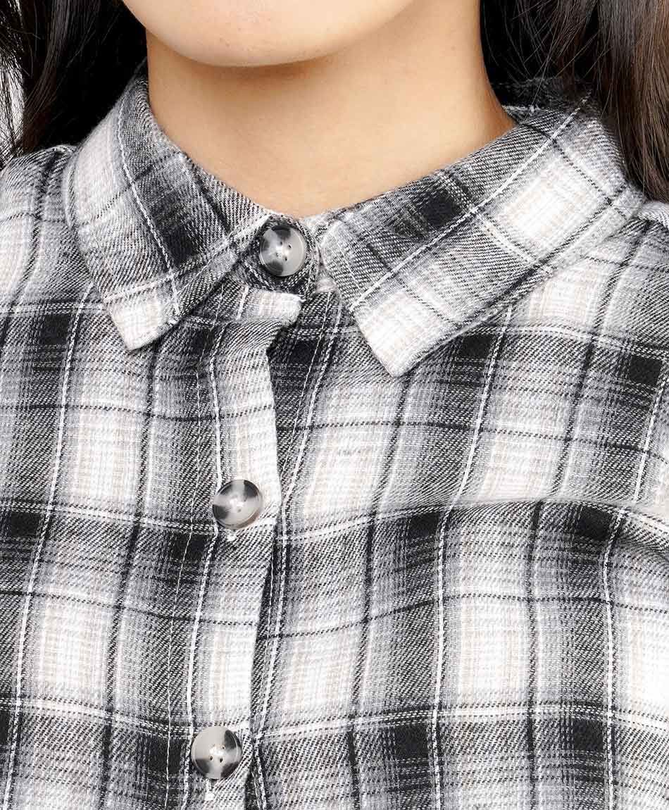 Camisa mujer escoc&eacute;s cuadros negros