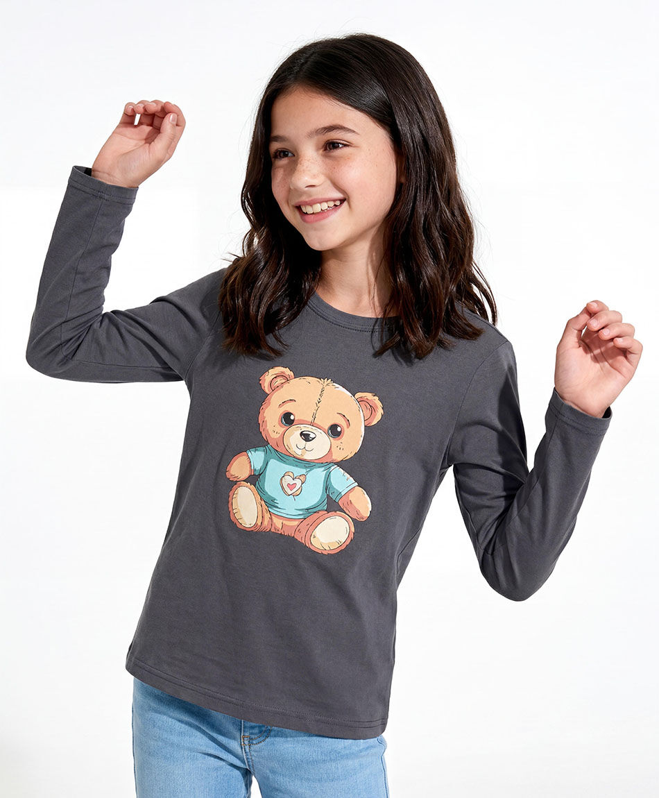 Remera ni&ntilde;a estampado oso beb&eacute;
