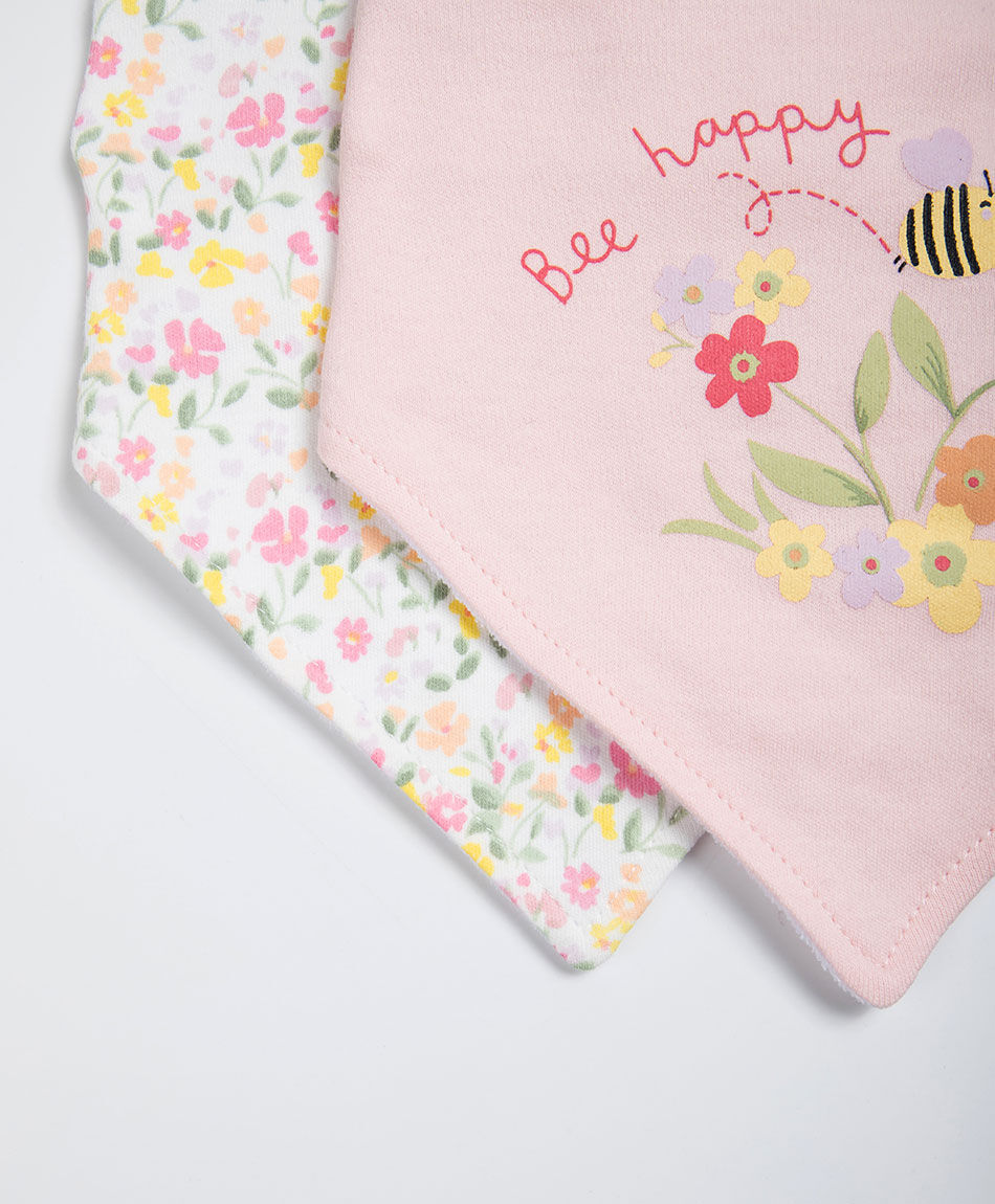Pack 2 baberos beb&eacute; bandana rosados