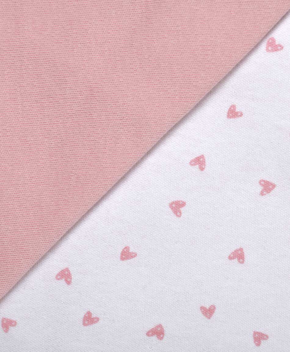 Manta beb&eacute; reversible rosada corazones