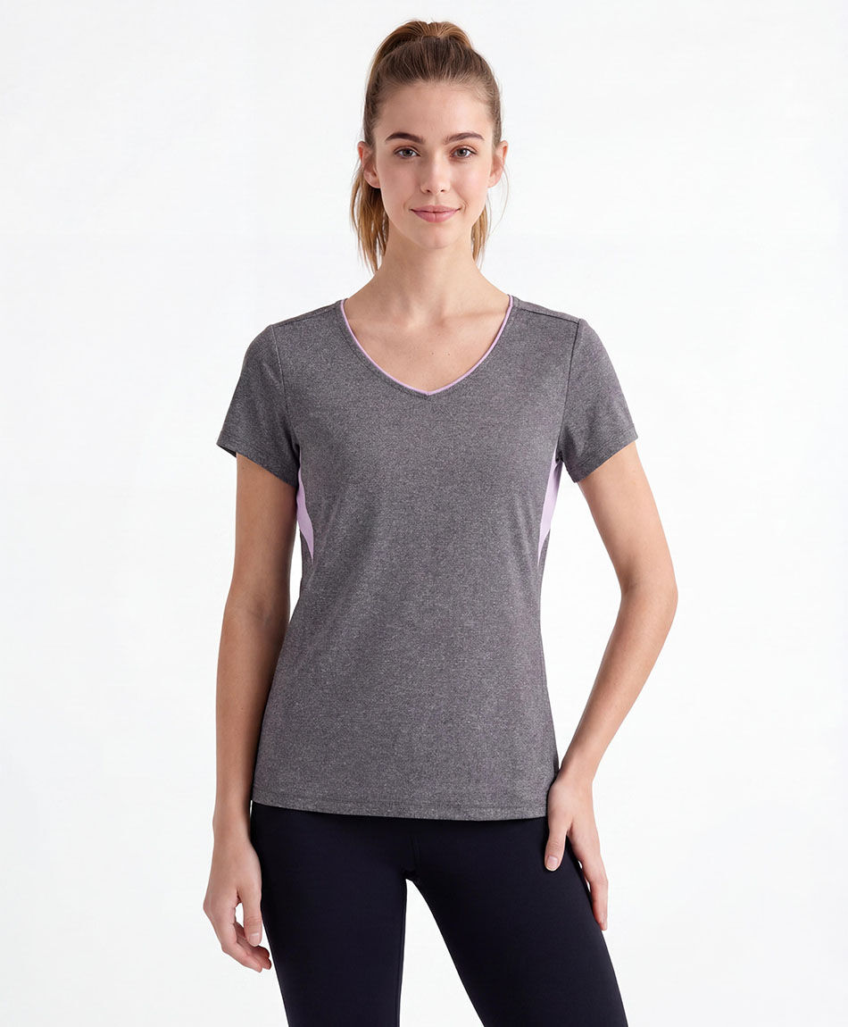 Remera deportiva mujer mix gris