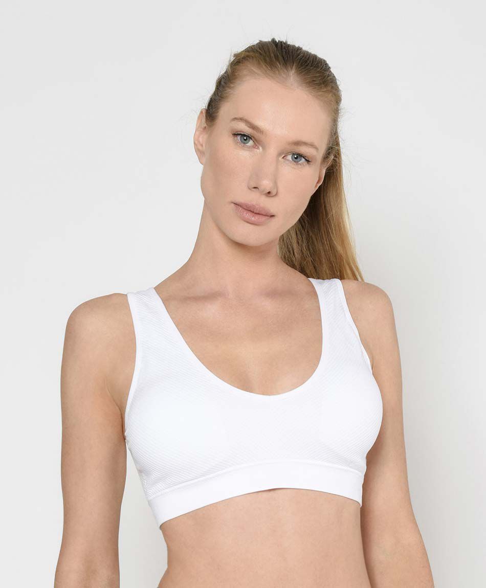 Top mujer texturas escote redondo