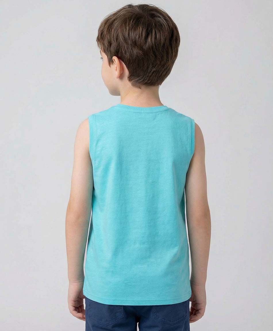 Remera ni&ntilde;o tibur&oacute;n sin mangas