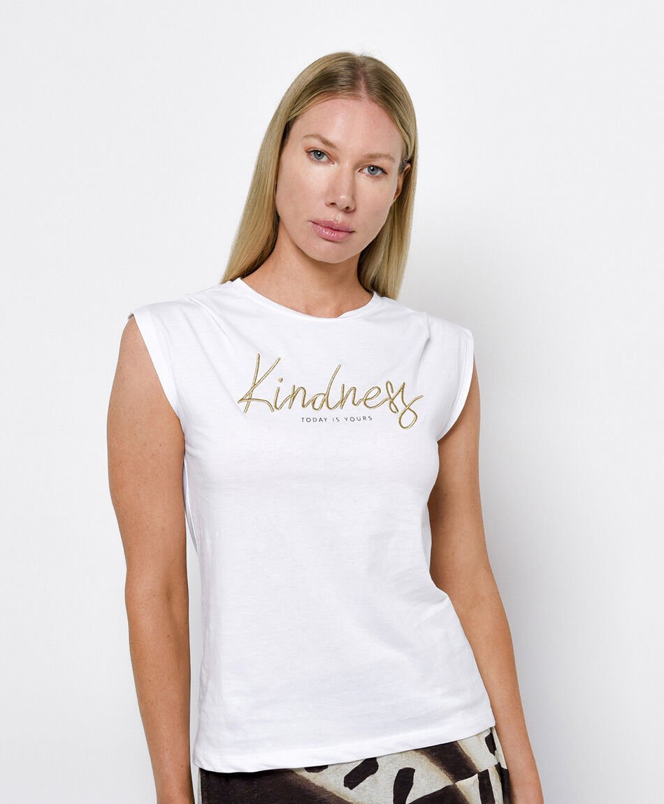 Remera mujer bordado golden