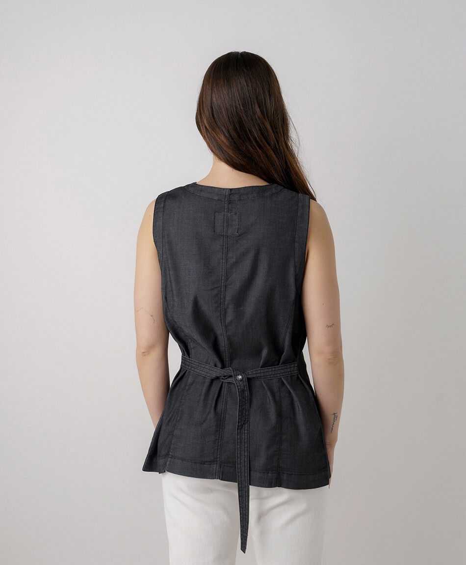 Chaleco mujer tencel entallado