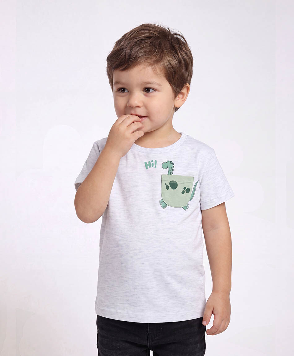 Remera beb&eacute; bolsillo dinosaurio