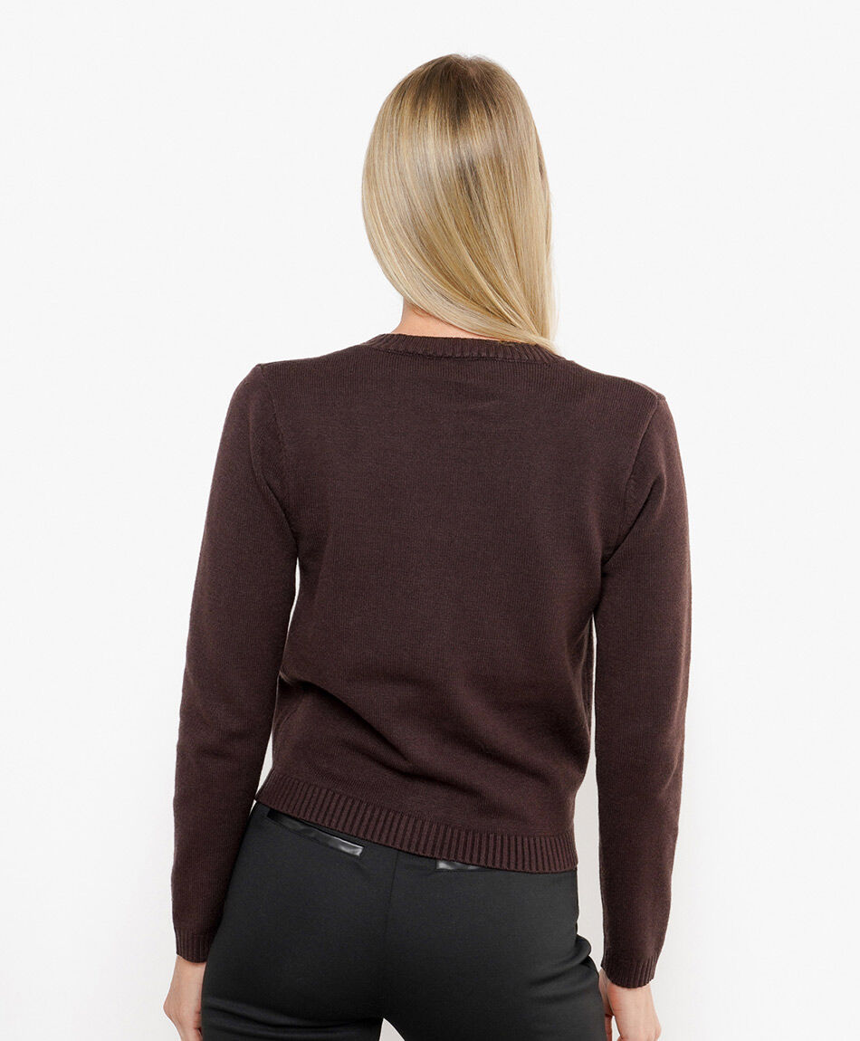 Cardigan mujer botones caf&eacute;